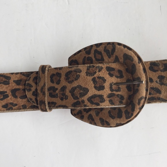 VINTAGE MZ ACC USA ANIMAL PRINT LEATHER BELT - Picture 5 of 10